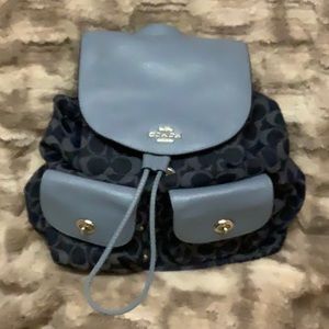Coach blue backpack bag